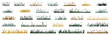 © SappiStudio - Silhouette grass with spikelet collection. Set of hand drawn beach grass. Illustration for elevation architectural element, side view, grass section. Turf coating banners for edging