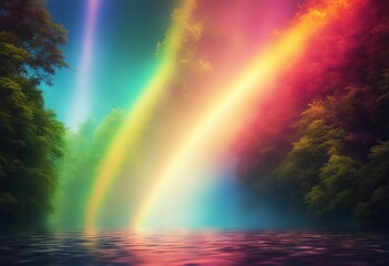 Wall Mural - colorful light rainbow design leaks background overlay colours abstract green blue rays colourful