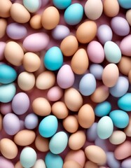 Wall Mural - eggs creative chocolate art vacation season abstract holiday background color advertisement easter banner colours pastel celebration beautiful decoration wallpaper