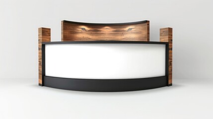 Poster - A blank booth system in a circular shape, with a seamless, wrap-around display area for a visually striking presentation. 