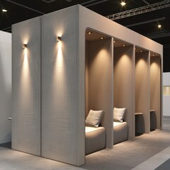 Poster - A sleek, modern blank booth system with clean lines and a minimalist design, set against a neutral background for a sophisticated look.