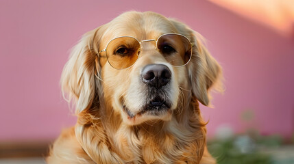 Wall Mural - The Golden Retriever in Sunglasses