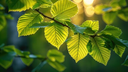 Poster - Sunlight filtering through leaves in spring