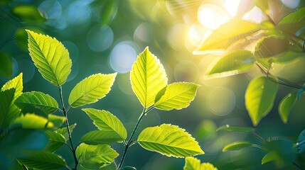 Poster - Sunlight filtering through leaves in spring