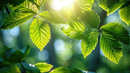 Poster - Sunlight filtering through leaves in spring