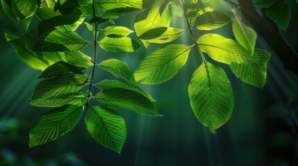 Poster - Sunlight filtering through leaves in spring