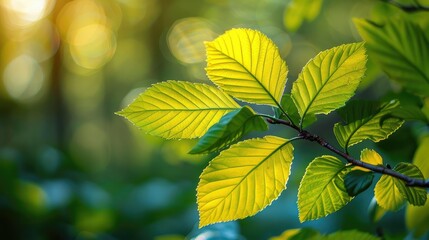 Poster - Sunlight filtering through leaves in spring