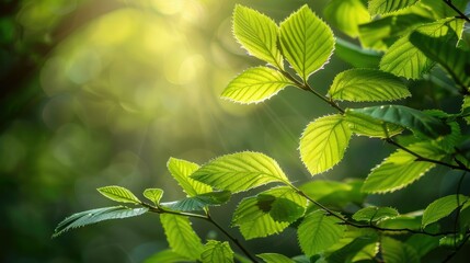 Poster - Sunlight filtering through leaves in spring