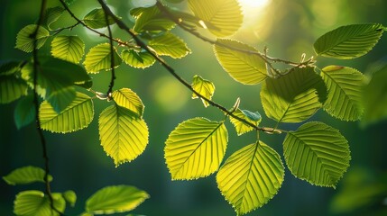 Poster - Sunlight filtering through leaves in spring