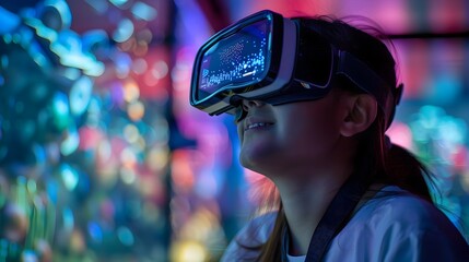 Poster - visitors explore immersive science center exhibits using augmented reality technology