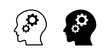 © Syarif - gear in head Icon set. Symbol isolated on white background. vector illustration. color editable.