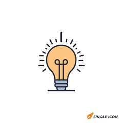 Poster - Lightbulb icon vector illustration. Lightbulb symbol isolated on white background.