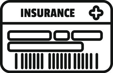 Poster - simple icon of an insurance card, representing health, medical, or financial protection