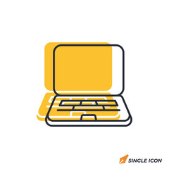 Poster - Laptop icon vector illustration. Laptop symbol isolated on white background.