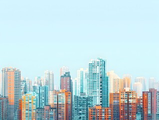  Vibrant City Skyline with a Mix of Architectural Styles Showcasing Urban Evolution and Growth