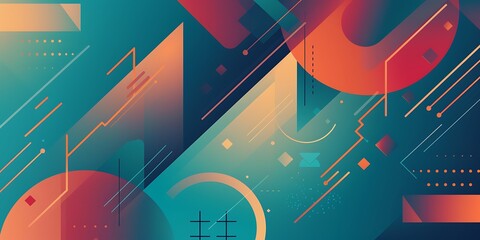 Leinwandbilder - A flat vector background with gradient, featuring rounded and curved shapes,geometric patterns,This graphic is designed as part of digital marketing materials 