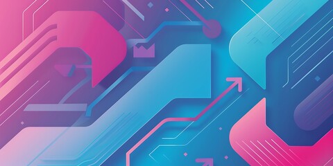 Poster - A flat vector background with gradient, featuring rounded and curved shapes,geometric patterns,This graphic is designed as part of digital marketing materials
