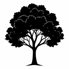 tree with leaves vector illustration 