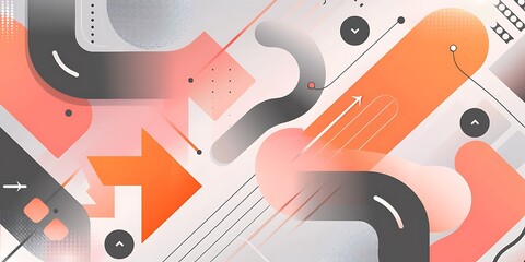 Poster - A flat vector background with gradient, featuring rounded and curved shapes,geometric patterns,This graphic is designed as part of digital marketing materials 