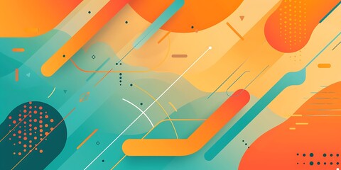 Poster - A flat vector background with gradient, featuring rounded and curved shapes,geometric patterns,This graphic is designed as part of digital marketing materials