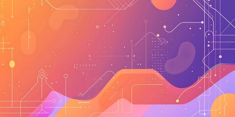 Leinwandbilder - A flat vector background with gradient, featuring rounded and curved shapes,geometric patterns,This graphic is designed as part of digital marketing materials 