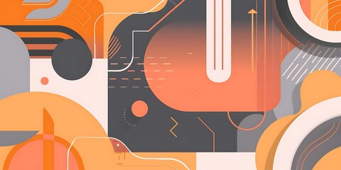 Poster - A flat vector background with gradient, featuring rounded and curved shapes,geometric patterns,This graphic is designed as part of digital marketing materials