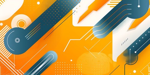 Poster - A flat vector background with gradient, featuring rounded and curved shapes,geometric patterns,This graphic is designed as part of digital marketing materials