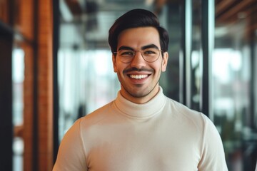 Canvas Print - Smiling businessman Smiling businessman in the office looking at camera