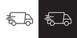 © Charles stockio - Fast shipping delivery truck. Truck icon, Fast Delivery Icon. Delivery Icon vector isolated on white background.