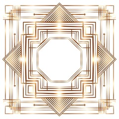 Poster - Elegant Square Line Art Deco Frame for Formal Documents and Vintage Style Artworks