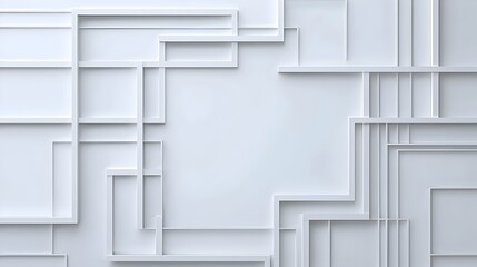 Poster - Minimalist Geometric Rectangular Frame Accents on White Background for Creative Layouts