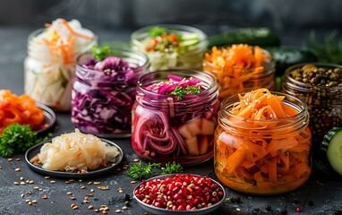 Sticker - Colorful Pickled Vegetables Art in Jars