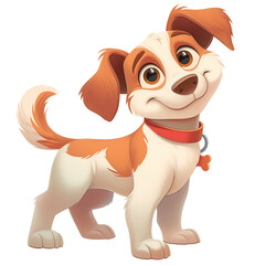 Wall Mural - 2d cartoon character clipart drawing of a dog on an isolated transparent background