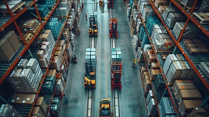 Poster - automated logistics warehouse with efficient inventory management and