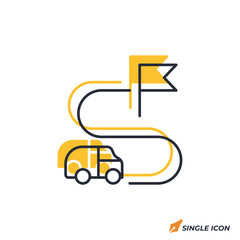 Poster - Delivery Route icon vector illustration. Delivery Route symbol isolated on white background