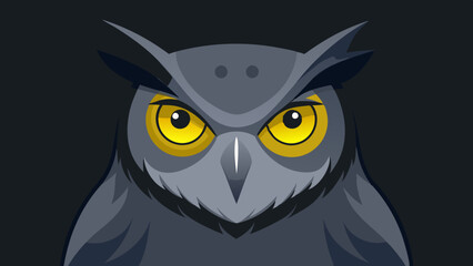 Sticker - owl on a black background