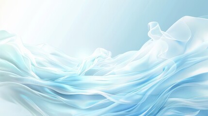 Wall Mural - A blue and white background with a wave of fabric