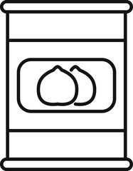 Poster - Line art icon of a tin can containing two round fruit halves