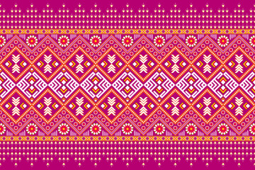 Tribal ikat vector seamless pattern. Native American ornament. Ethnic South Western decor style. Flower fabric pattern . Vector seamless pattern. Mexican blanket, rug. Woven carpet illustration.