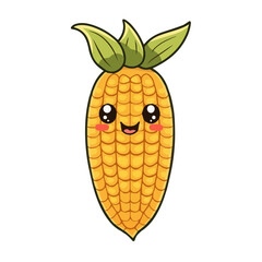 Canvas Print - Cute Cartoon Corn Food Character