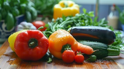 Wall Mural - Colorful Fresh Vegetables Assorted Kitchen