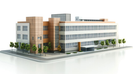 Hospital building on transparent background