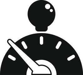 Poster - Black and white icon of a speedometer measuring employee performance
