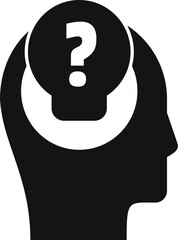Poster - simple icon representing a person having a question or looking for a solution