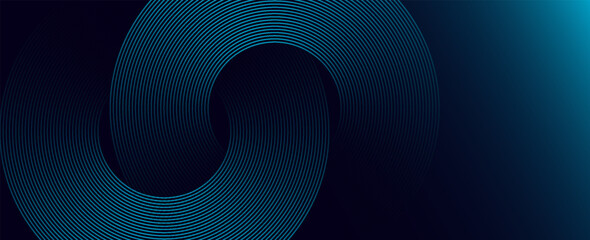 Wall Mural - blue geometric abstract background overlapping layers on bright space with line effect decoration. Circle style concept modern graphic design element for banner, flyer, card. vector