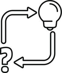 Poster - Continuous loop transforming a question mark into a light bulb idea, symbolizing problem solving