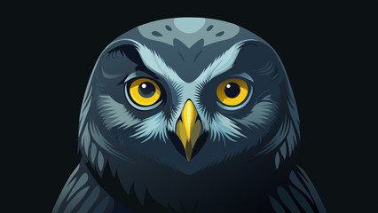 Poster - owl on a black background