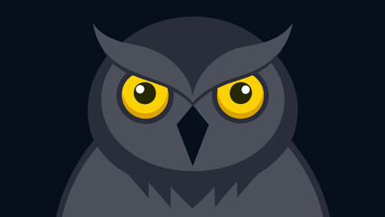 Poster - owl on a black background