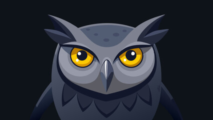 Poster - owl on a black background