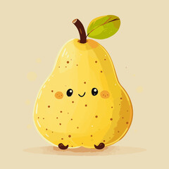 Sticker - Cute Cartoon Pear Fruit Food Character